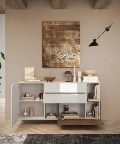 Home affaire Sideboard »Monaco in Breite 181 cm, Anrichte mit Tür, Klappe und 2 Schubkästen« Stauraumschrank – sanftes Schließen, edles Design, viel Platz