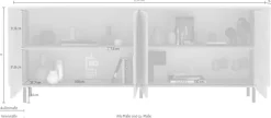 Home affaire Sideboard »Murano, 231 cm breit, 4 Türen, Anrichte, Kommode, Stauraumschrank« Formgebogenes MDF, Stirnseiten mit Rundung, Füße und Griffe aus Metall