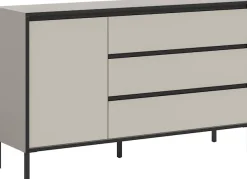 Home affaire Sideboard »NORT, Breite: 136cm, mit Metall Stabfuß, 1 Tür, 3 Schubkästen« Anrichte, Kommode, Schrank, Board, Higboard