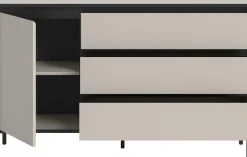 Home affaire Sideboard »NORT, Breite: 136cm, mit Metall Stabfuß, 1 Tür, 3 Schubkästen« Anrichte, Kommode, Schrank, Board, Higboard