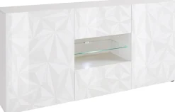 Home affaire Sideboard »Prisma Breite 181, Kommode 2 Türen, 2 Schubkästen, Anrichte« Front mit elegantem Siebdruck, grifflos, viel Stauraum