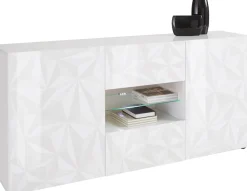 Home affaire Sideboard »Prisma Breite 181, Kommode 2 Türen, 2 Schubkästen, Anrichte« Front mit elegantem Siebdruck, grifflos, viel Stauraum