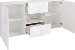 Home affaire Sideboard »Prisma Breite 181, Kommode 2 Türen, 2 Schubkästen, Anrichte« Front mit elegantem Siebdruck, grifflos, viel Stauraum