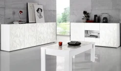 Home affaire Sideboard »Prisma Breite 241, Kommode 4 Türen, Anrichte« Front mit elegantem Siebdruck, grifflos, viel Stauraum