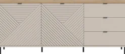 Home affaire Sideboard »RAITA, Breite 184 cm, Front mit Desgin-Fräsung, 2 Türen, viel Stauraum« moderne Farbkombi, individuell einsetzbar, Griffe & Füße aus Metall,Kommode, Anrichte, Schrank, Highboard, TV-Board