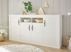 Home affaire Sideboard »RAVENNA« im romantischen Landhausstil, Griffe aus Metall, Breite 201 cm