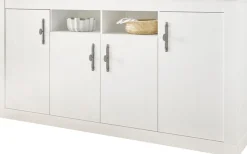 Home affaire Sideboard »RAVENNA« im romantischen Landhausstil, Griffe aus Metall, Breite 201 cm
