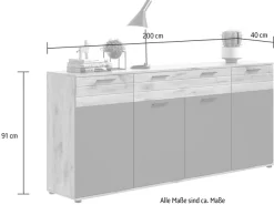 Home affaire Sideboard »Riga« Breoite 200 cm