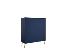 Home affaire Sideboard »ROMILDA Kommode mit 4 Türen, 6 Fächer, B/T/H: 105/40,5/122 cm« Kommode mit goldenen Akzenten, 4 Einlegeböden, viel Stauraum