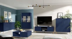 Home affaire Sideboard »ROMILDA Kommode mit 4 Türen, 6 Fächer, B/T/H: 105/40,5/122 cm« Kommode mit goldenen Akzenten, 4 Einlegeböden, viel Stauraum