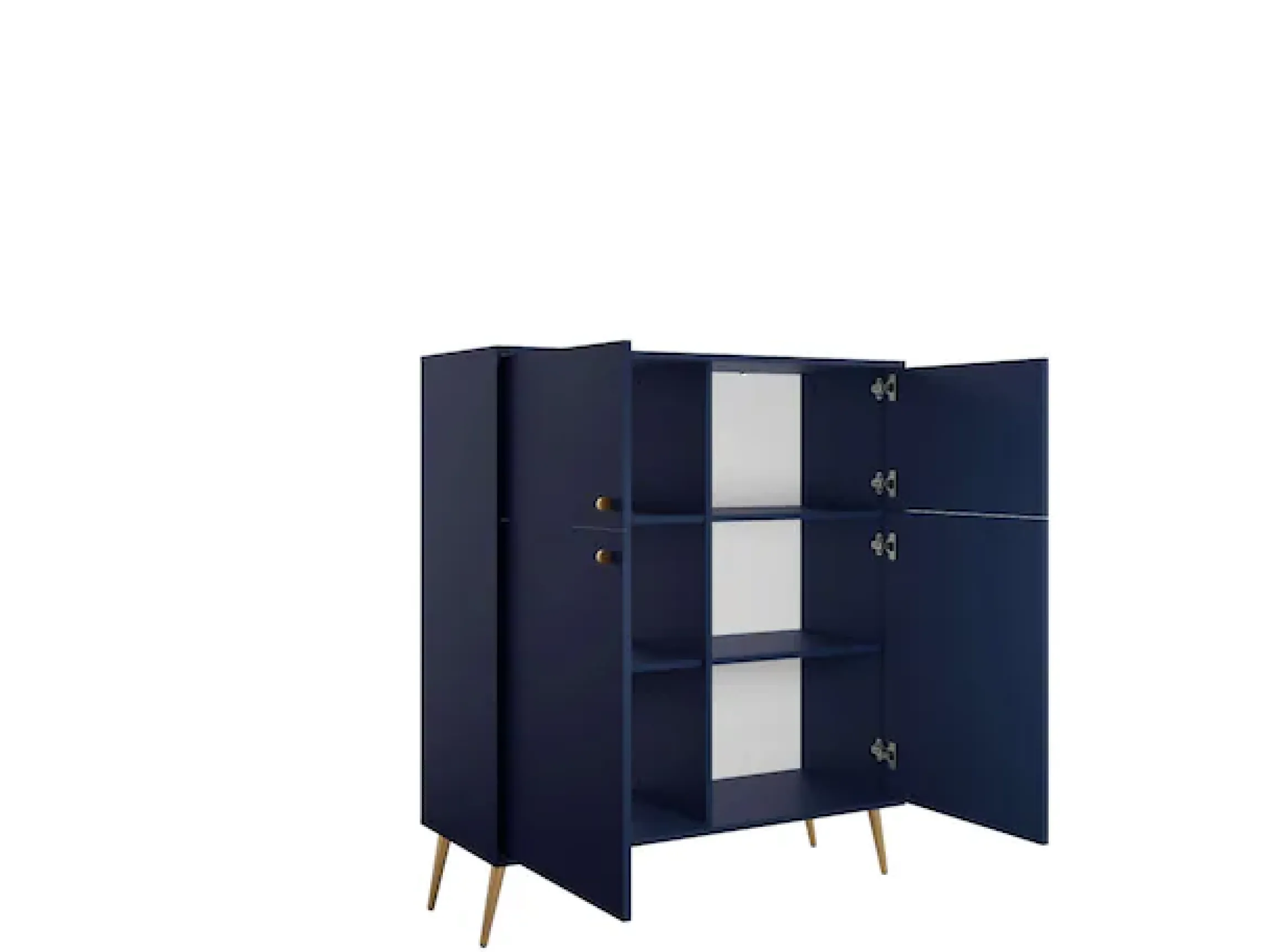 Home affaire Sideboard »ROMILDA Kommode mit 4 Türen, 6 Fächer, B/T/H: 105/40,5/122 cm« Kommode mit goldenen Akzenten, 4 Einlegeböden, viel Stauraum