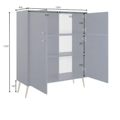 Home affaire Sideboard »ROMILDA Kommode mit 4 Türen, 6 Fächer, B/T/H: 105/40,5/122 cm« Kommode mit goldenen Akzenten, 4 Einlegeböden, viel Stauraum