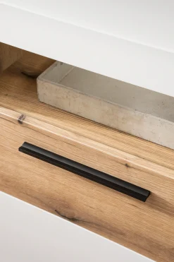 Home affaire Sideboard »Salerno, moderner Schrank, Highboard in Weiß mit Eiche Evoke Dekor« Metallgriffe, ausreichend Stauraum, vielseitig einsetzbar, 205cm breit