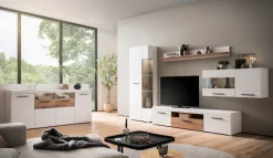 Home affaire Sideboard »Salerno, moderner Schrank, Highboard in Weiß mit Eiche Evoke Dekor« Metallgriffe, ausreichend Stauraum, vielseitig einsetzbar, 205cm breit