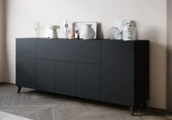 Home affaire Sideboard »SIDEBOARD PHUKET II, Stilvolle, grifflose kommode, Breite 180cm« Mit 5 Türen, 1 Klappe, 7 Fächern und höhenverstellbaren Einlegeböden