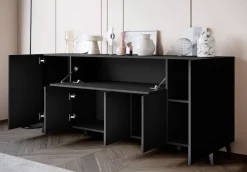 Home affaire Sideboard »SIDEBOARD PHUKET II, Stilvolle, grifflose kommode, Breite 180cm« Mit 5 Türen, 1 Klappe, 7 Fächern und höhenverstellbaren Einlegeböden
