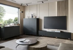 Home affaire Sideboard »SIDEBOARD PHUKET II, Stilvolle, grifflose kommode, Breite 180cm« Mit 5 Türen, 1 Klappe, 7 Fächern und höhenverstellbaren Einlegeböden