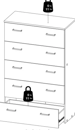 Home affaire Sideboard »Space Kommode, Aufbewahrung, Schubladenschrank« 5 Schubladen, viel Stauraum, Breite 74 cm , Höhe 115 cm