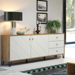 Home affaire Sideboard »Tarragona« Sideboard, 2 Türen, 3 Schubkasten & Soft-Close - (B/T/H) 183/40/76 cm