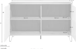 Home affaire Sideboard »Tarragona« Sideboard mit 2 Türen & Soft-Close - (B/T/H) 123/40/76 cm