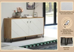 Home affaire Sideboard »Tarragona« Sideboard mit 2 Türen & Soft-Close - (B/T/H) 123/40/76 cm