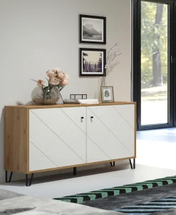Home affaire Sideboard »Tarragona« Sideboard mit 2 Türen & Soft-Close - (B/T/H) 123/40/76 cm