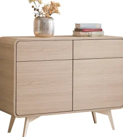 Home affaire Sideboard »Torsby, moderner Schrank, Kommode in Eiche Natur, 108 cm breit« abgerundete Ecken, ausreichend Stauraum, vielseitig einsetzbar