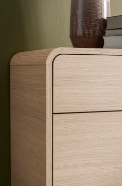 Home affaire Sideboard »Torsby, moderner Schrank, Kommode in Eiche Natur, 108 cm breit« abgerundete Ecken, ausreichend Stauraum, vielseitig einsetzbar