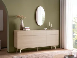 Home affaire Sideboard »Torsby, moderner Schrank, Kommode in Eiche Natur, 180 cm breit« abgerundete Ecken, ausreichend Stauraum, vielseitig einsetzbar