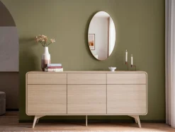 Home affaire Sideboard »Torsby, moderner Schrank, Kommode in Eiche Natur, 180 cm breit« abgerundete Ecken, ausreichend Stauraum, vielseitig einsetzbar