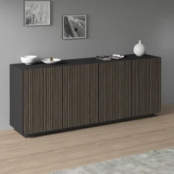 Home affaire Sideboard »Vega Sideboard,Kommode,200 cm« mit 4 Türen,Fronten mitRillen-Optik