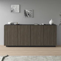 Home affaire Sideboard »Vega Sideboard,Kommode,200 cm« mit 4 Türen,Fronten mitRillen-Optik