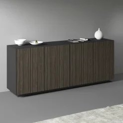 Home affaire Sideboard »Vega Sideboard,Kommode,200 cm« mit 4 Türen,Fronten mitRillen-Optik