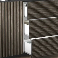 Home affaire Sideboard »Vega Sideboard,Kommode,180 cm« mit 2 Türen und 3 Schubladen,Fronten mit Rillen-Optik