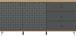 Home affaire Sideboard »VICENZA, Breite 169cm, 2 Türen, 2 Einlegeböden, 4 Fächer, 3 Schubkäste« Kommode, Schrank, Anrichte, Board, Wohnzimmerschrank