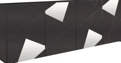 Home affaire Sideboard »Vittoria, Breite 241 cm, 4 Türen« Fronten mit Siebdruck und Spiegelfront