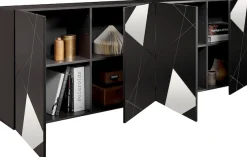 Home affaire Sideboard »Vittoria, Breite 241 cm, 4 Türen« Fronten mit Siebdruck und Spiegelfront