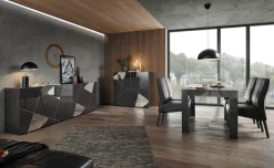Home affaire Sideboard »Vittoria, Breite 241 cm, 4 Türen« Fronten mit Siebdruck und Spiegelfront