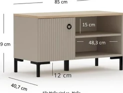 Home affaire Sitzbank »Luminara« 1 Stk. tlg. Schuhbank mit Platz für bis zu 3 Schuhpaare - (B/T/H) 85/41/49 cm