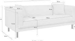 Home affaire 2-Sitzer »AGNIA B/T/H: 180/85/71 cm« incl. Zierkissen, auch in Cord und Bouclé