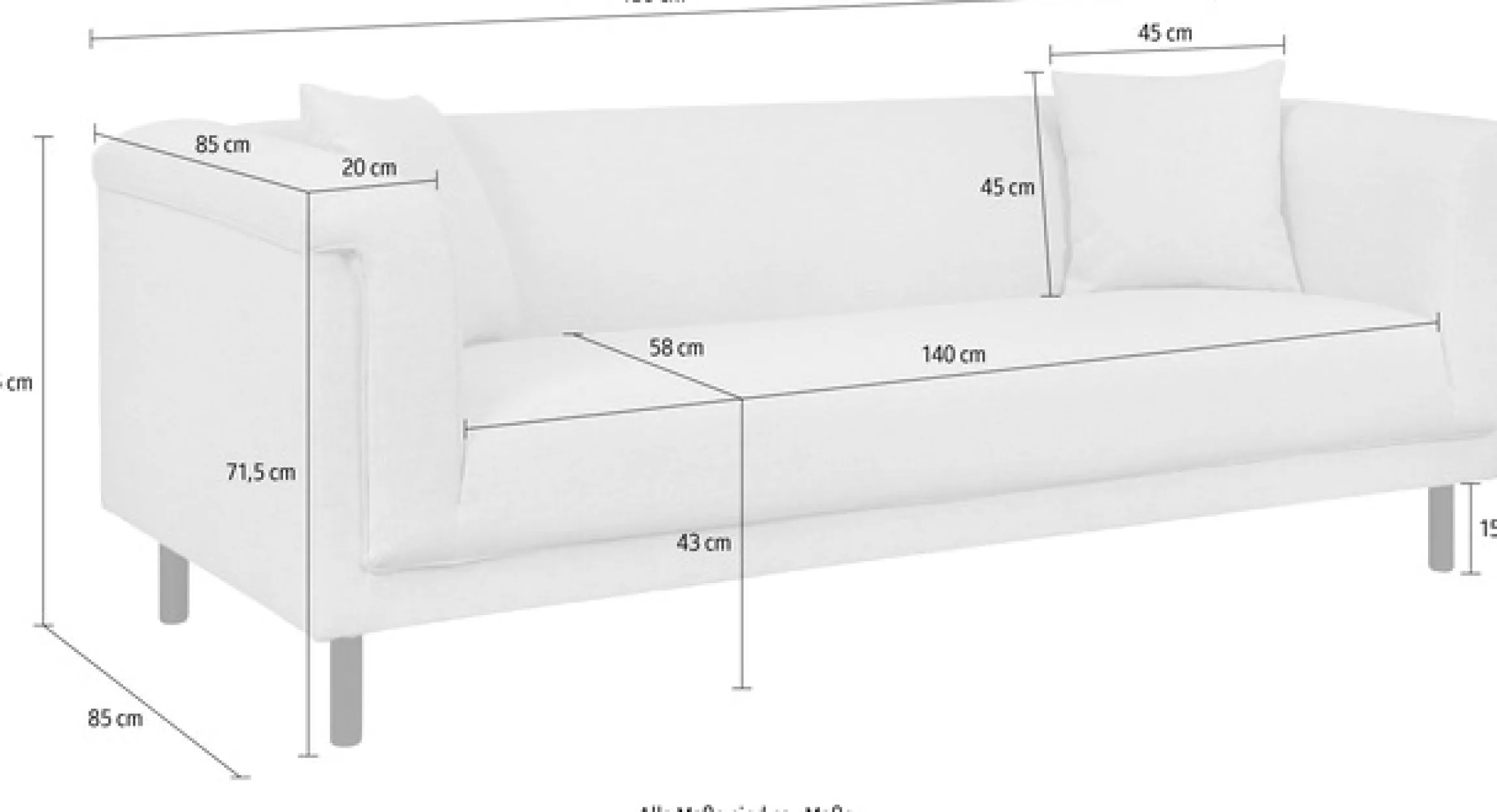 Home affaire 2-Sitzer »AGNIA B/T/H: 180/85/71 cm« incl. Zierkissen, auch in Cord und Bouclé