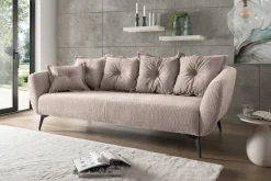 Home affaire 3-Sitzer »Baggio Breite 236 cm, modernes Sofa, hoher Fuß, bequem« schwarze Metallfüße