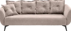 Home affaire 3-Sitzer »Baggio Breite 236 cm, modernes Sofa, hoher Fuß, bequem« schwarze Metallfüße