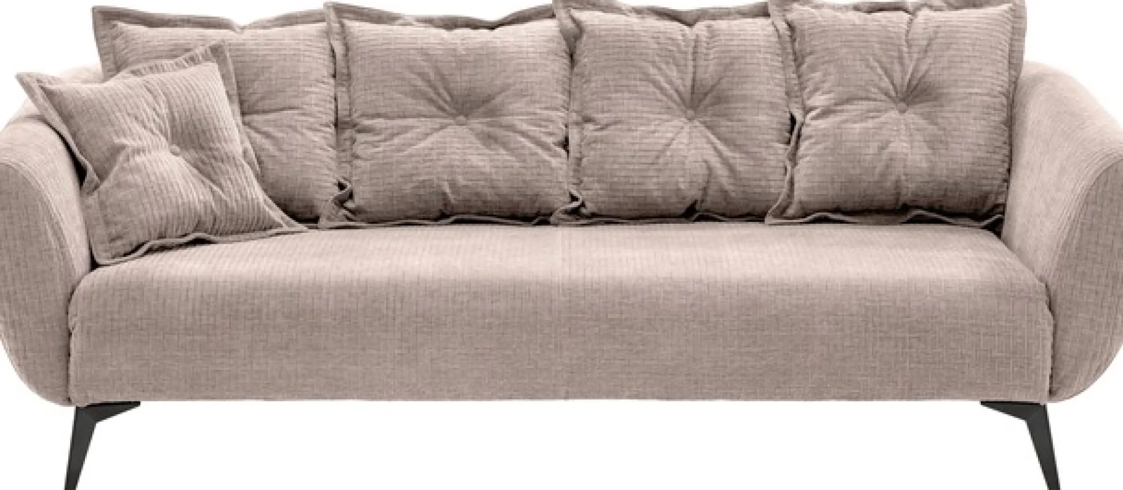 Home affaire 3-Sitzer »Baggio Breite 236 cm, modernes Sofa, hoher Fuß, bequem« schwarze Metallfüße