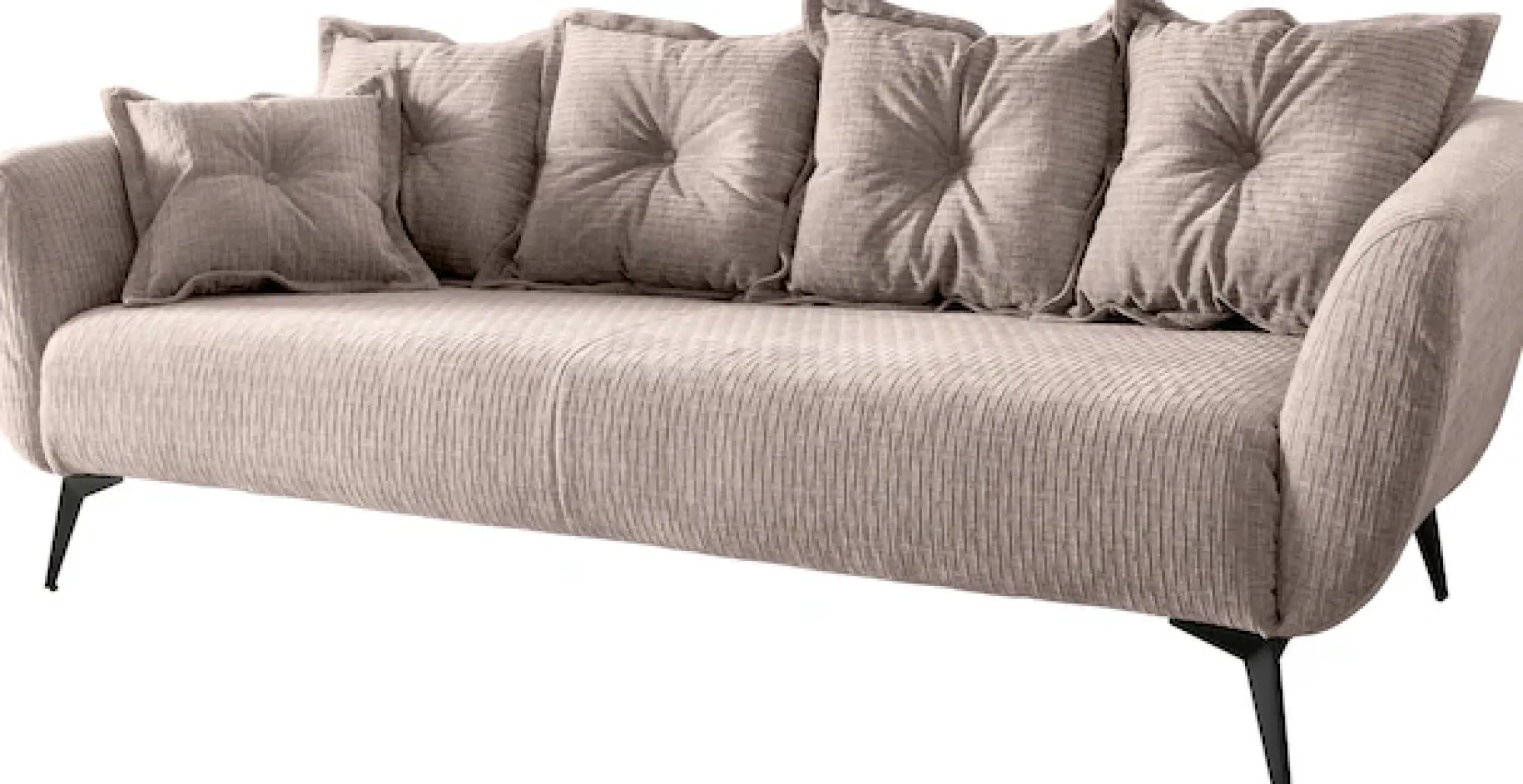 Home affaire 3-Sitzer »Baggio Breite 236 cm, modernes Sofa, hoher Fuß, bequem« schwarze Metallfüße