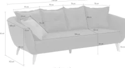Home affaire 3-Sitzer »Baggio modern und romantisches Design, bequem« Zierkissen inklusive