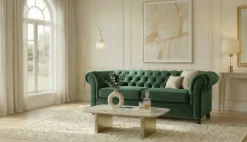 Home affaire 3-Sitzer »BRONNOY Chesterfield Sofa mit aufwendiger Knopfheftung, Breite 193 cm« Sofa mit geschwungenen Armlehnen, Chesterfield-Optik, Glamour