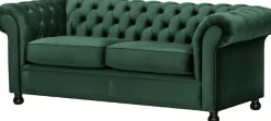 Home affaire 3-Sitzer »BRONNOY Chesterfield Sofa mit aufwendiger Knopfheftung, Breite 193 cm« Sofa mit geschwungenen Armlehnen, Chesterfield-Optik, Glamour