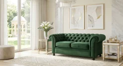 Home affaire 3-Sitzer »BRONNOY Chesterfield Sofa mit aufwendiger Knopfheftung, Breite 193 cm« Sofa mit geschwungenen Armlehnen, Chesterfield-Optik, Glamour