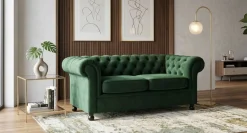 Home affaire 3-Sitzer »BRONNOY Chesterfield Sofa mit aufwendiger Knopfheftung, Breite 193 cm« Sofa mit geschwungenen Armlehnen, Chesterfield-Optik, Glamour
